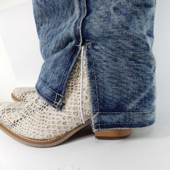 DINGO Shabby Western Tall Boots Size 10 Denim Blue Lizard Leather NEW - Picture 11 of 16